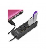 Adaptor USB multiplu 4 porturi USB 2.0 High Speed cu intrerupator LED si alimentare DC