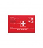 Trusa medicala auto prim ajutor cutie plastic rosie conform normelor europene