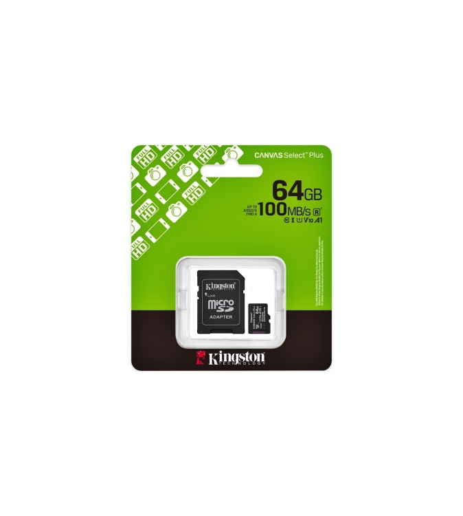 Card memorie microSD 64GB Kingston Canvas Select Plus 100MB-s cu adaptor SD Cod: SDCS2-64GB