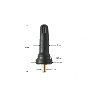 Valva tubeless pentru jante 13 inch  cauciuc negru standard auto Cod: TR413