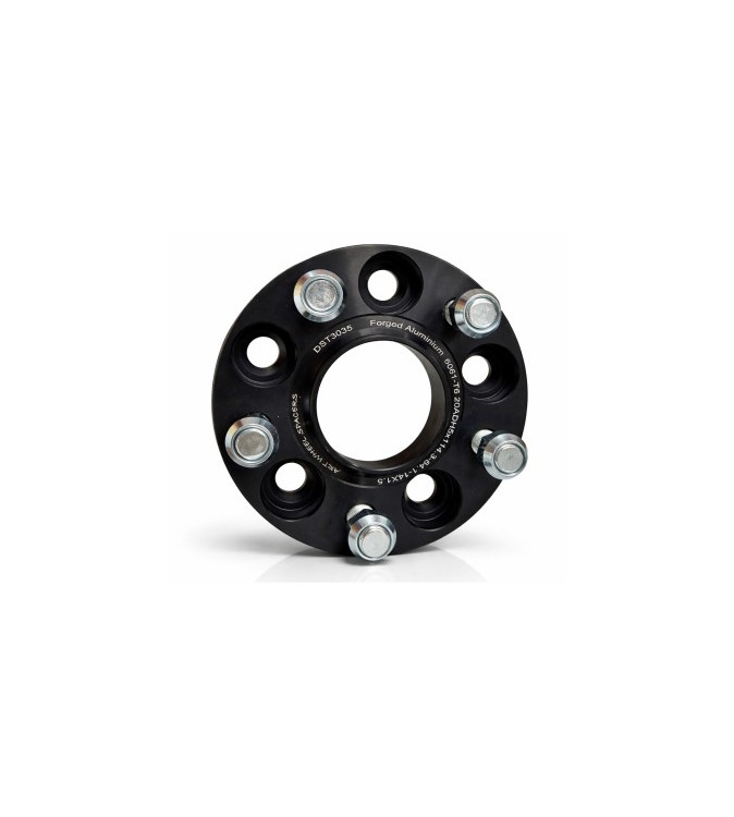 Distantier janta auto 20 mm 5x114.3 centrare 64.1 prindere dubla cu piulite M14x1.5 aluminiu forjat negru Cod: DST3035