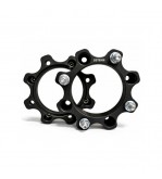 Distantier ATV 50 mm 4x136 centrare 120 cu 8 piulite M10x1.25 set 2 bucati aluminiu forjat negru Cod: DST8006