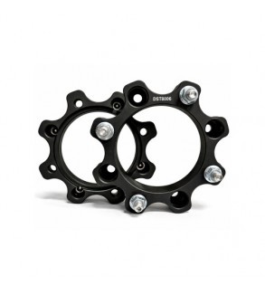 Distantier ATV 50 mm 4x136 centrare 120 cu 8 piulite M10x1.25 set 2 bucati aluminiu forjat negru Cod: DST8006