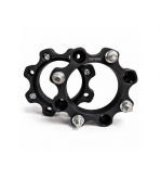 Distantier ATV 30 mm 4x136 centrare 120 cu 8 piulite M12x1.5 set 2 bucati aluminiu forjat negru Cod: DST8009