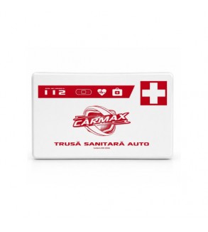 Trusa medicala auto de prim ajutor cutie plastic alba conform DIN13164