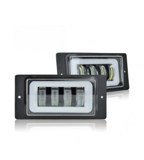 Set proiectoareLED auto 15W cu angel eyes DRL alb sau galben 12V 24V Cod: HH-LD4
