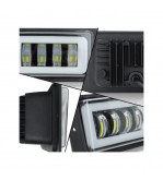 Set proiectoareLED auto 15W cu angel eyes DRL alb sau galben 12V 24V Cod: HH-LD4