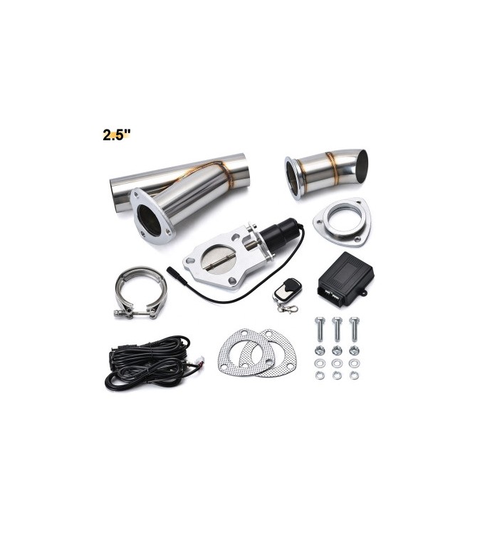 Kit cut off valve V evacuare auto cu telecomanda si colier V-band 63 mm inox Cod: TYV001-63