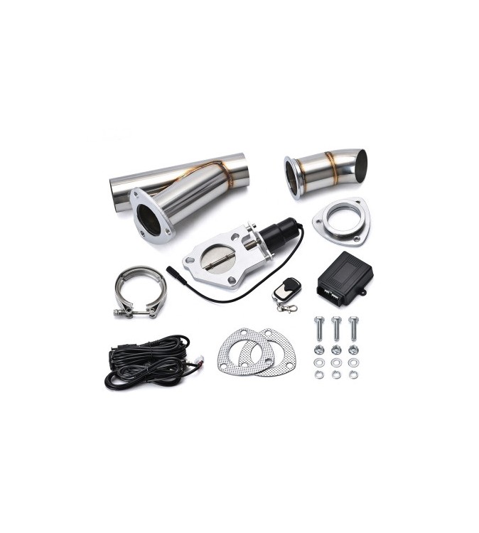 Kit cut off valve V evacuare auto cu telecomanda si colier V-band 76 mm inox Cod: TYV001-76