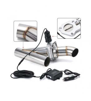 Kit cut off valve V evacuare auto cu telecomanda si colier V-band 76 mm inox Cod: TYV001-76