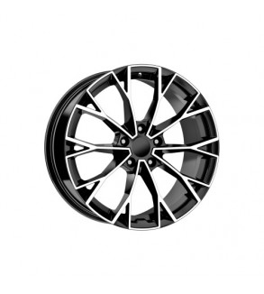 Jante DY1736 KM 16x6.5 5x100 ET35 negru polish diamond cut compatibile Skoda Volkswagen Audi Seat Cod: DY1736