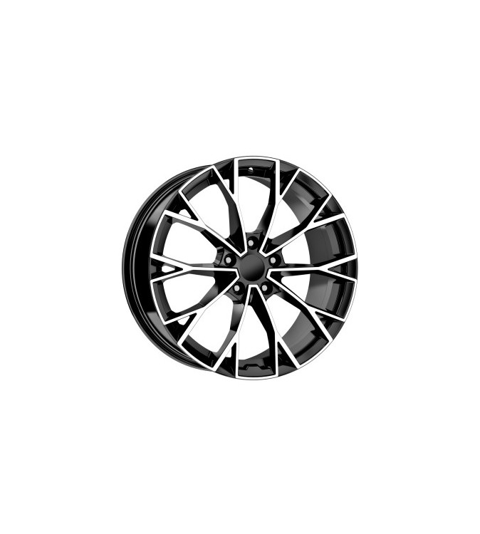 Jante DY1736 KM 16x6.5 5x100 ET35 negru polish diamond cut compatibile Skoda Volkswagen Audi Seat Cod: DY1736