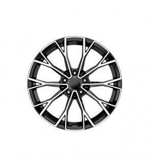Jante DY1736 KM 16x6.5 5x100 ET35 negru polish diamond cut compatibile Skoda Volkswagen Audi Seat Cod: DY1736