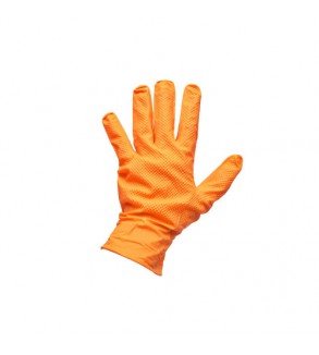 Manusi nitril portocalii nepudrate diamond grip marimea S 100 bucati Cod: BK90033