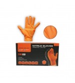Manusi nitril portocalii nepudrate diamond grip marimea S 100 bucati Cod: BK90033