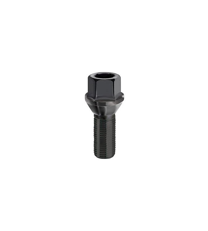 Prezon janta auto M14x1.25 27mm con drept negru cheie HEX17 Cod: B185