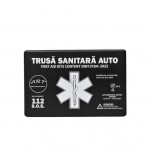 Kit siguranta auto complet trusa cutie neagra omologata RAR 2 triunghiuri vesta geanta stingator fara manometru