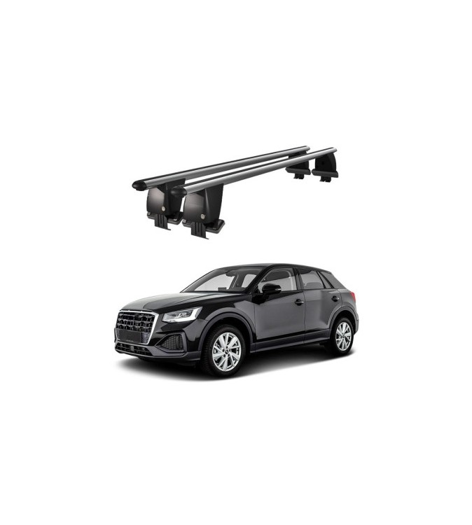 Bare transversale portbagaj auto aluminiu compatibile plafon neted Audi Q2 GA 2016-> argintii sau negre Cod: CB200101 Kit-104