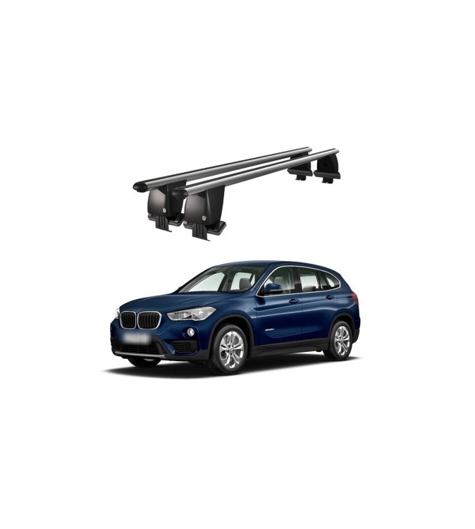 Bare transversale portbagaj auto aluminiu compatibile plafon neted BMW X1 F48 2015-2019 argintii sau negre Cod: CB200101 Kit-102