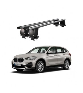 Bare transversale portbagaj auto aluminiu compatibile plafon neted BMW X1 F48 2019-> argintii sau negre Cod: CB200101 Kit-101