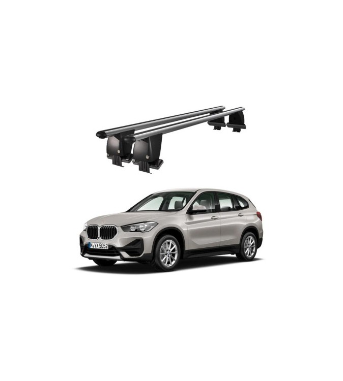 Bare transversale portbagaj auto aluminiu compatibile plafon neted BMW X1 F48 2019-> argintii sau negre Cod: CB200101 Kit-101