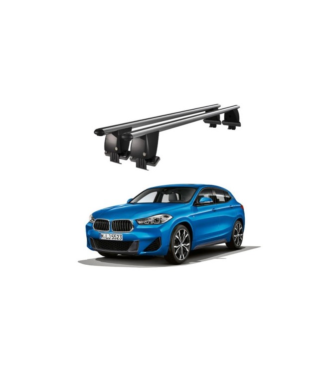 Bare transversale portbagaj auto aluminiu compatibile plafon neted BMW X2 F39 2018-> argintii sau negre Cod: CB200101 Kit-101