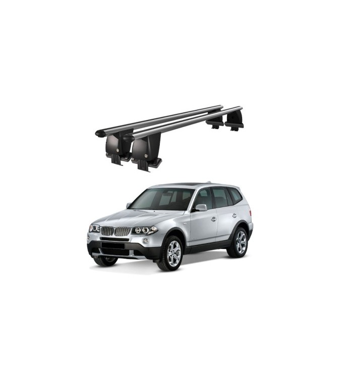 Bare transversale portbagaj auto aluminiu compatibile plafon neted BMW X3 E83 2004-2010 argintii sau negre Cod: CB200101 Kit-103