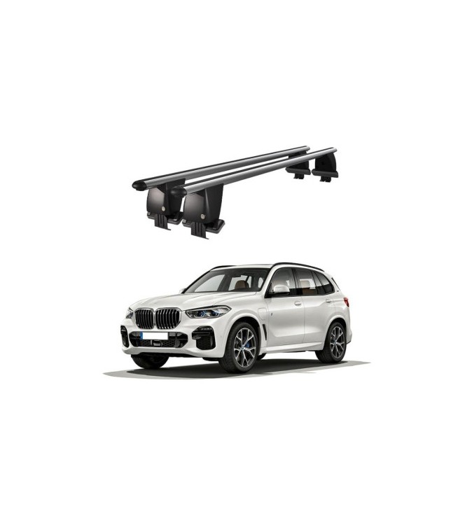 Bare transversale portbagaj auto aluminiu compatibile plafon neted BMW X5 G05 2019-> argintii sau negre Cod: CB200101 Kit-101