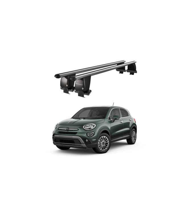 Bare transversale portbagaj auto aluminiu compatibile plafon neted Fiat 500X 2015-> argintii sau negre Cod: CB200101 Kit-102