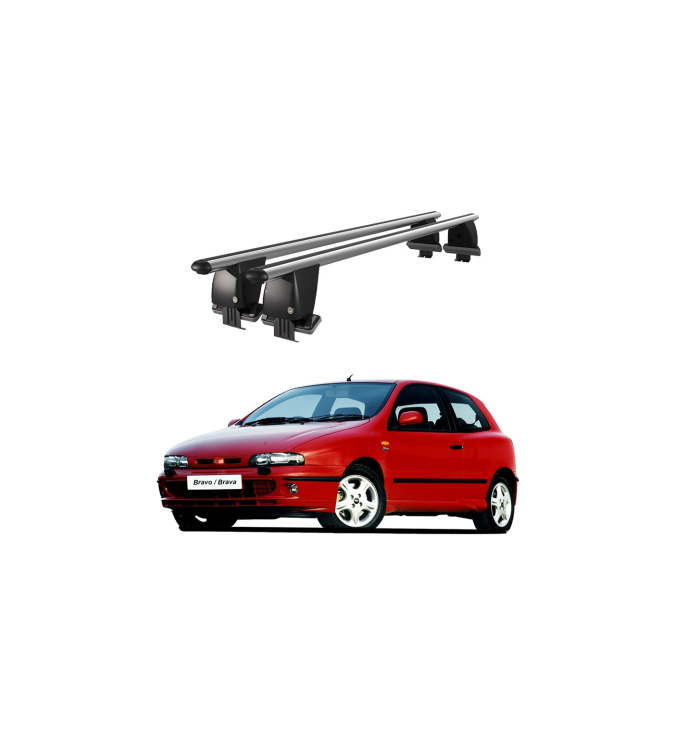 Bare transversale portbagaj auto aluminiu compatibile plafon neted Fiat Brava 1995-2001 argintii sau negre Cod: CB200101 Kit-102