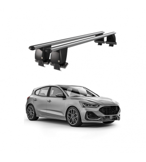 Bare transversale portbagaj auto aluminiu compatibile plafon neted Ford Focus IV 2018-> argintii sau negre Cod: CB200101 Kit-105