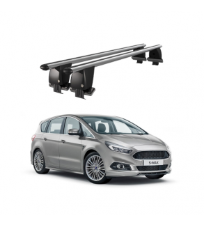Bare transversale portbagaj auto aluminiu compatibile plafon neted Ford S-Max II 2015-> argintii sau negre Cod: CB200101 Kit-108