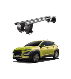 Bare transversale portbagaj auto aluminiu compatibile plafon neted Hyundai Kona 2017-> argintii sau negre Cod: CB200101 Kit-108