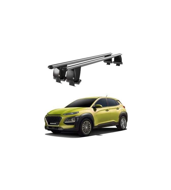 Bare transversale portbagaj auto aluminiu compatibile plafon neted Hyundai Kona 2017-> argintii sau negre Cod: CB200101 Kit-108