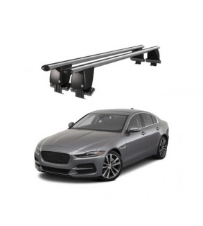 Bare transversale portbagaj auto aluminiu compatibile plafon neted Jaguar XE 2015-> argintii sau negre Cod: CB200101 Kit-101