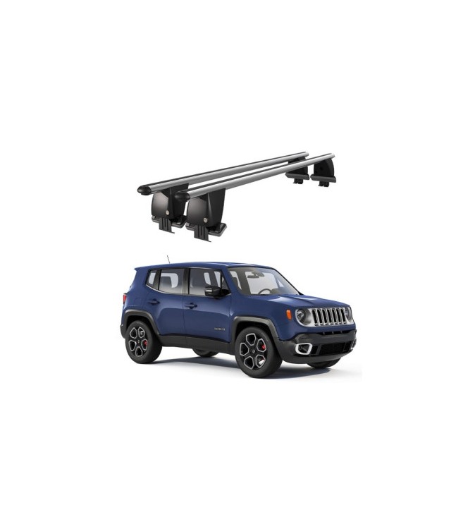 Bare transversale portbagaj auto aluminiu compatibile plafon neted Jeep Renegade 2014-> argintii sau negre Cod: CB200101 Kit-101