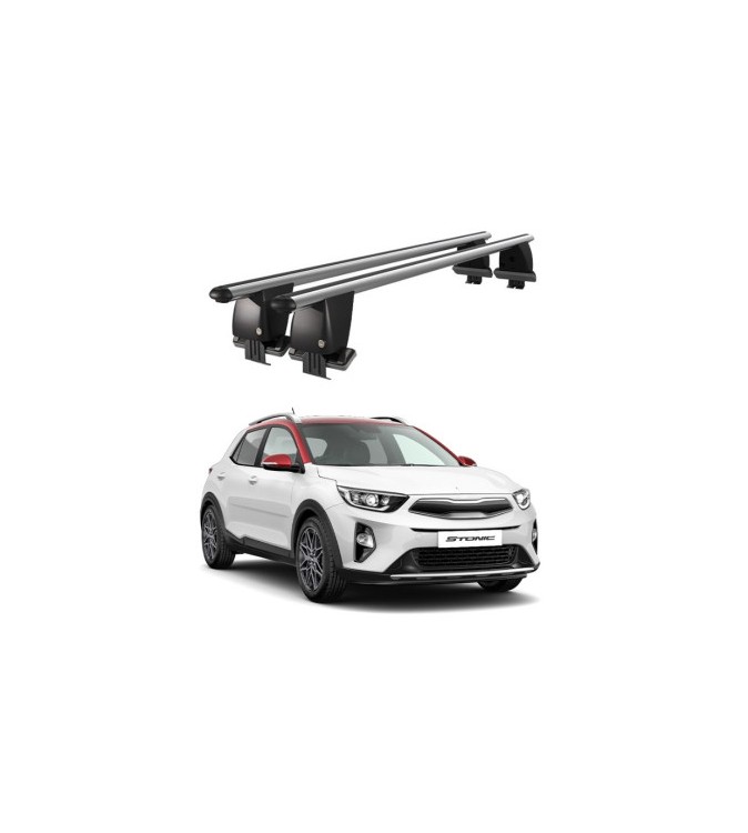 Bare transversale portbagaj auto aluminiu compatibile plafon neted Kia Stonic 2017-> argintii sau negre Cod: CB200101 Kit-101