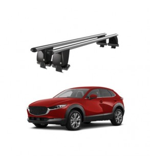 Bare transversale portbagaj auto aluminiu compatibile plafon neted Mazda CX-30 2019-> argintii sau negre Cod: CB200101 Kit-101