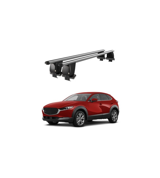 Bare transversale portbagaj auto aluminiu compatibile plafon neted Mazda CX-30 2019-> argintii sau negre Cod: CB200101 Kit-101