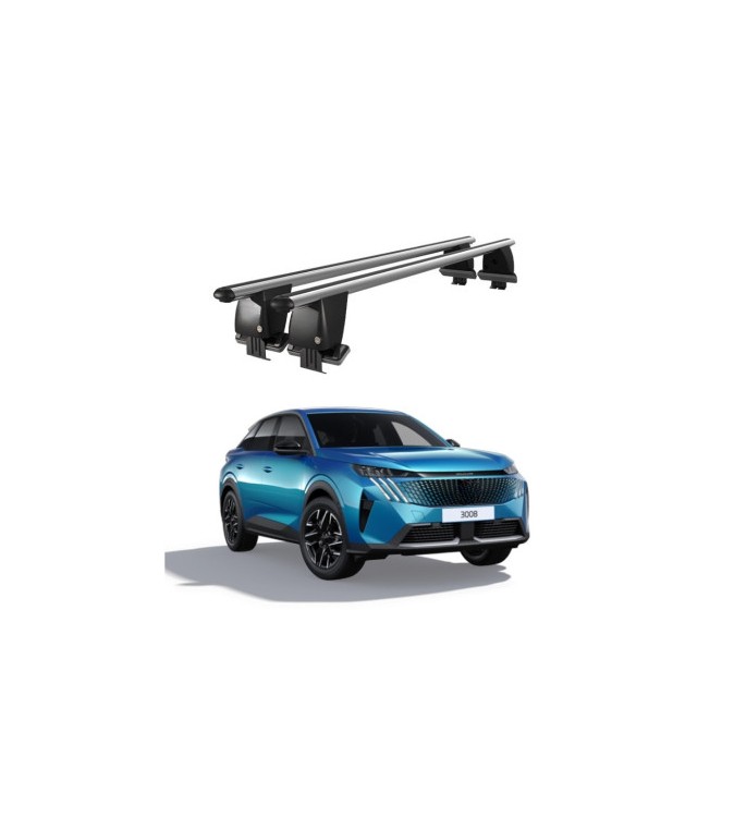 Bare transversale portbagaj auto aluminiu compatibile plafon neted Peugeot 3008 2021-> argintii sau negre Cod: CB200101 Kit-107