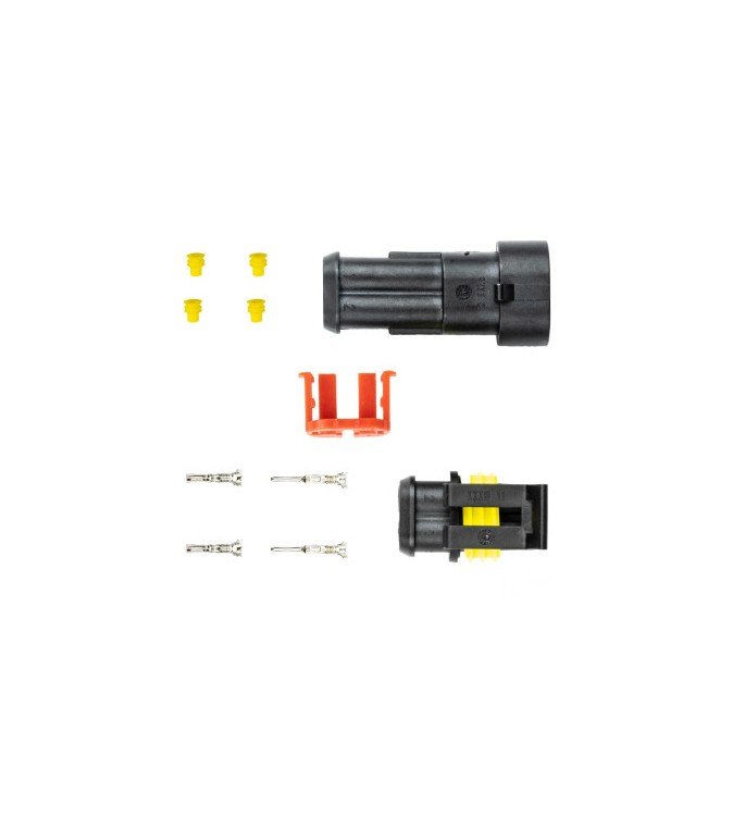 Set 2 mufe conector 2 pini mama-tata 12V 24V IP67 Cod: 03518