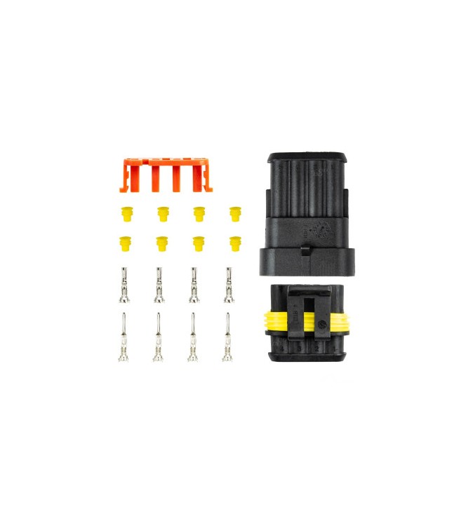 Set mufe conectori auto 4 pini mama-tata 12V 24V IP67 Cod: 03520