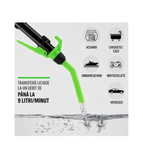 Pompa electrica transfer combustibil si lichide 9 L-min cu furtun 90 cm Cod: BK88880