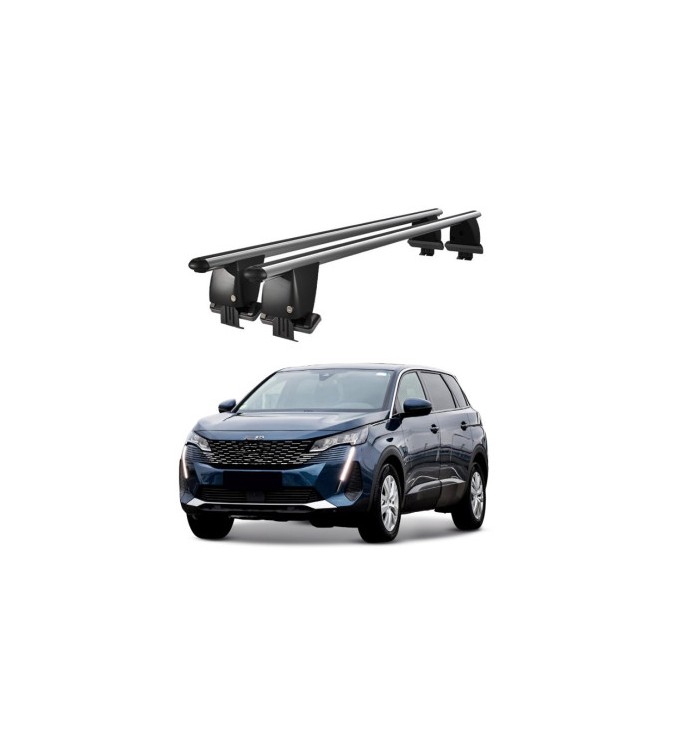 Bare transversale portbagaj auto aluminiu compatibile plafon neted Peugeot 5008 2021-> argintii sau negre Cod: CB200101 Kit-107