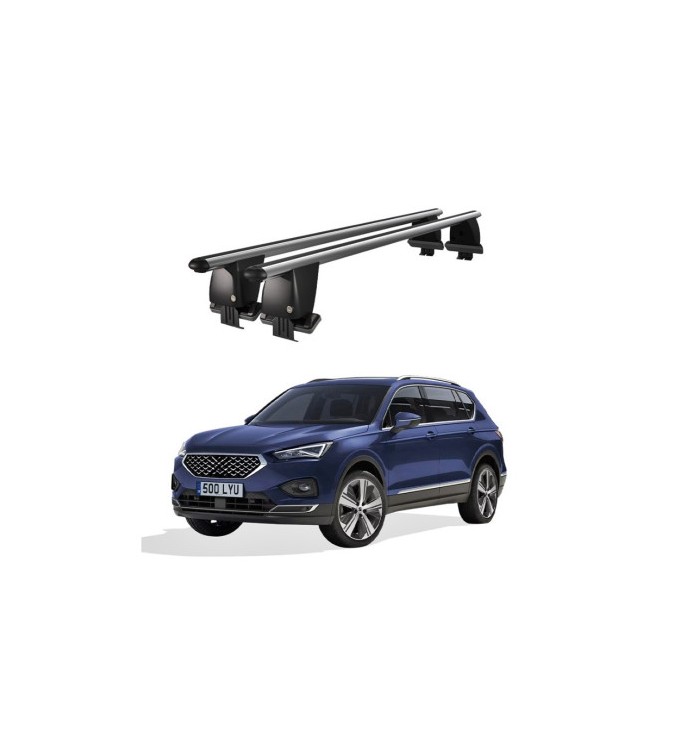 Bare transversale portbagaj auto aluminiu compatibile plafon neted Seat Tarraco 2018-> argintii sau negre Cod: CB200101 Kit-101