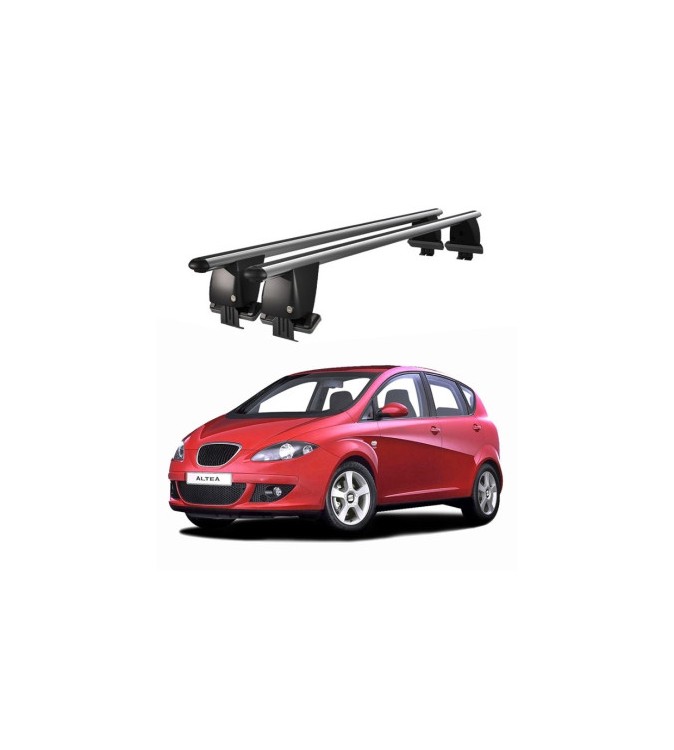 Bare transversale portbagaj auto aluminiu compatibile plafon neted Seat Altea 2004-2009 argintii sau negre Cod: CB200101 Kit-103