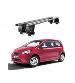 Bare transversale portbagaj auto aluminiu compatibile plafon neted Seat Mii 2012-2021 argintii sau negre Cod: CB200101 Kit-103