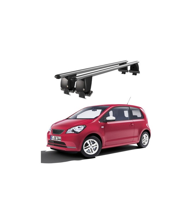 Bare transversale portbagaj auto aluminiu compatibile plafon neted Seat Mii 2012-2021 argintii sau negre Cod: CB200101 Kit-103