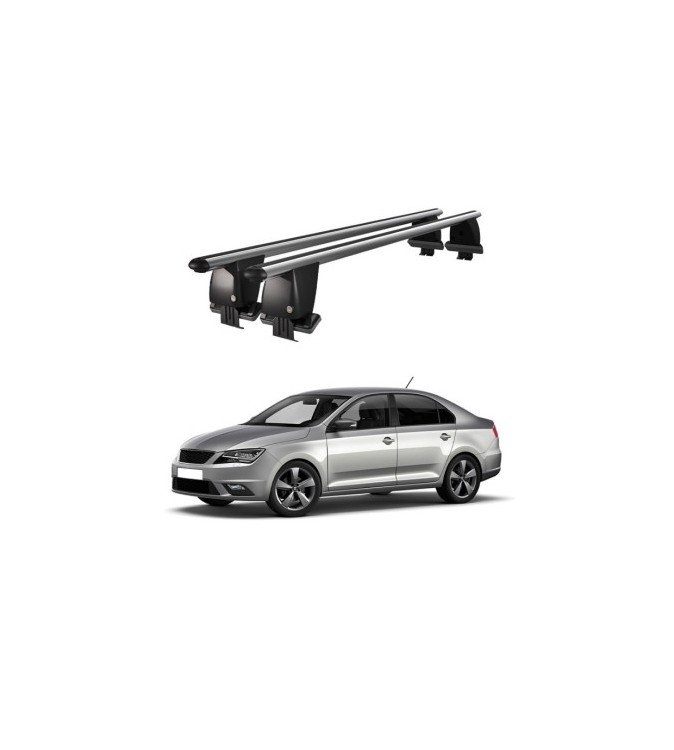 Bare transversale portbagaj auto aluminiu compatibile plafon neted Seat Toledo 2011-> argintii sau negre Cod: CB200101 Kit-109