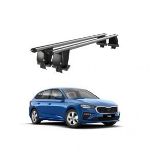 Bare transversale portbagaj auto aluminiu compatibile plafon neted Skoda Scala 2019-> argintii sau negre Cod: CB200101 Kit-105